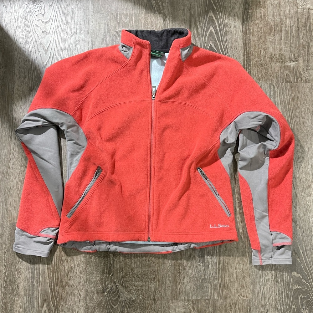 LL‎ Bean Fleece Warm Up Windbreaker Jacket Full Zip Contrast Size Med